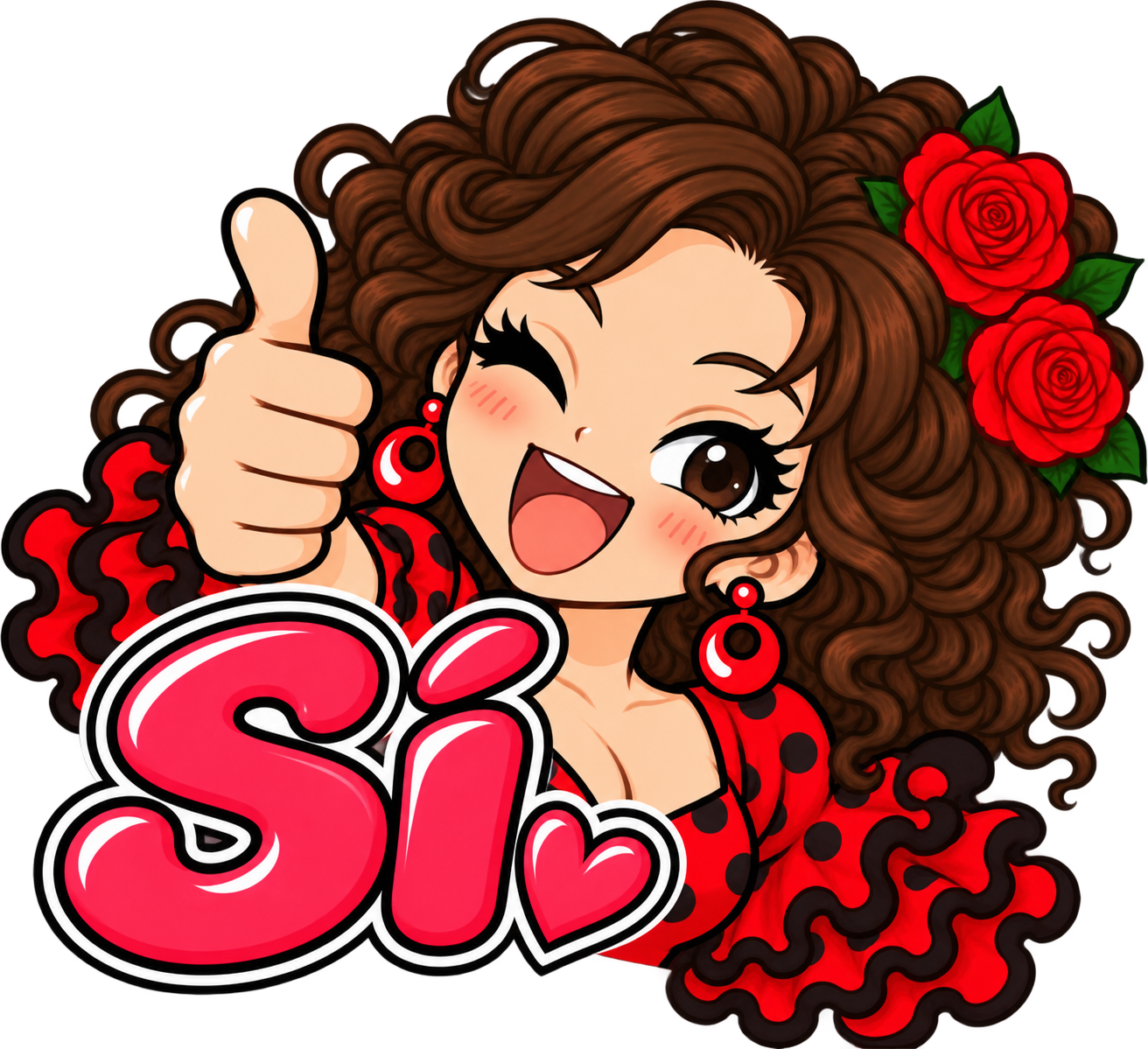 フラメンコガールのスペイン語LINEスタンプ