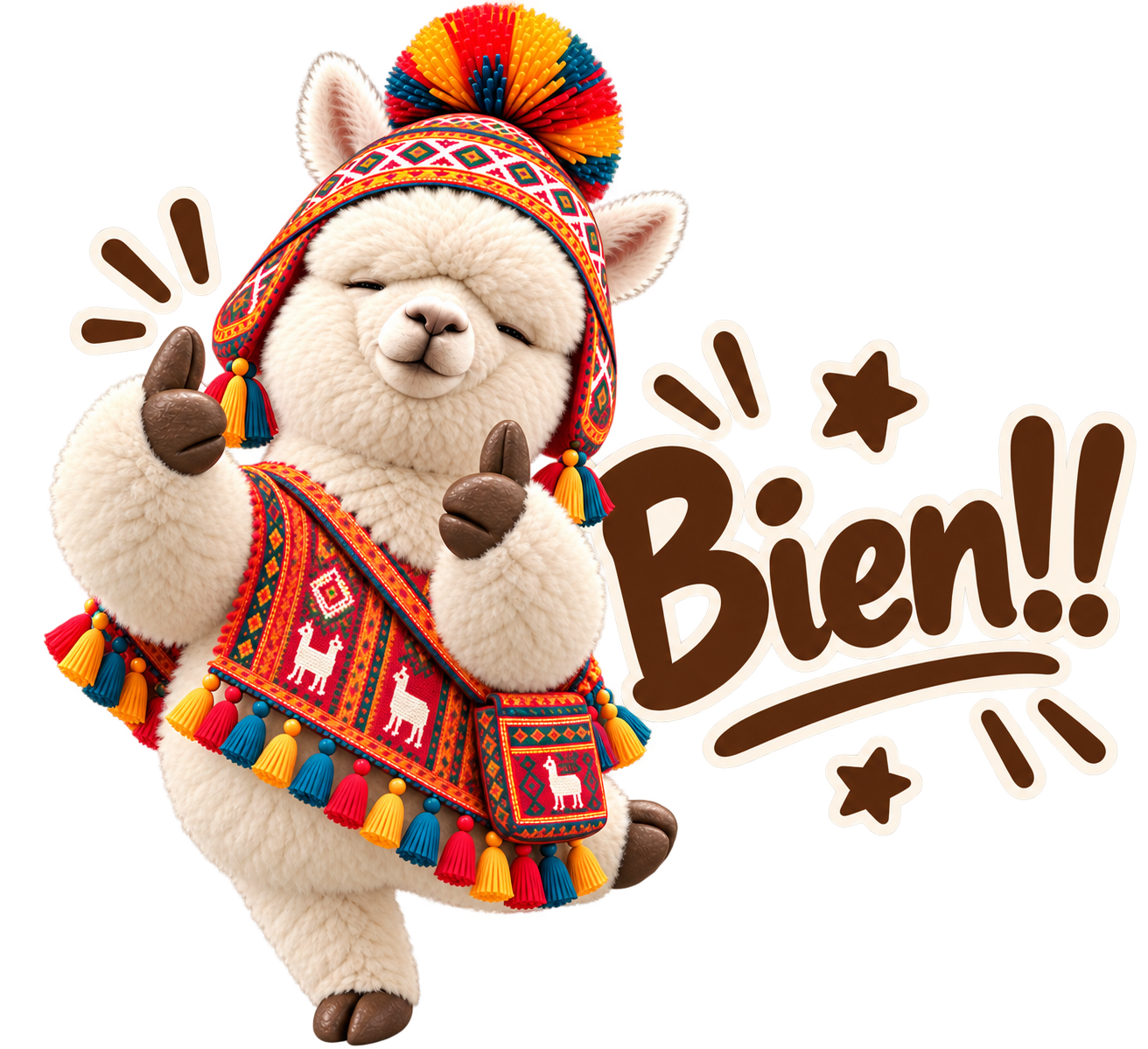 毎日使えるアルパカのスペイン語スタンプ