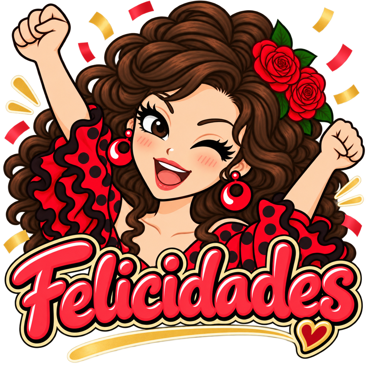 日常会話で使えるフラメンコガールのスペイン語LINEスタンプ