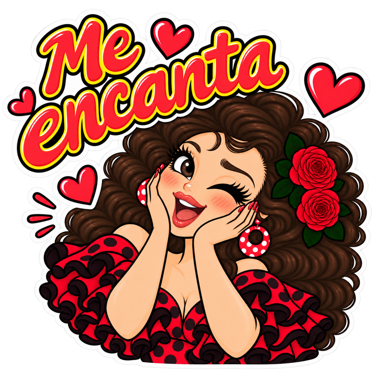 フラメンコガールのスペイン語LINEスタンプ